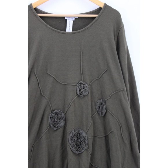 Cheyenne Tunic Dress Womens Brown Pullover Long Sleeve Floral Embroidered 2X - Picture 2 of 11